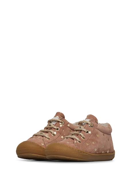 Chaussures en suède cocoon Gris tourterelle-+Rose poudré- 10 - vertbaudet enfant 