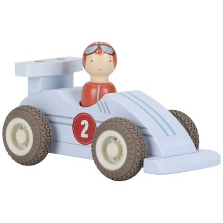 Set de 2 voitures de course en bois Bleu, rouge, jaune 2 - vertbaudet enfant 