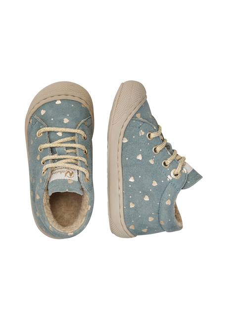 Chaussures premiers pas en suède cocoon Beige+Rose poudré-+Vert 14 - vertbaudet enfant 