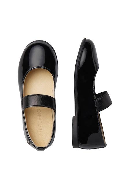 Ballerines en cuir verni valy Noir- 4 - vertbaudet enfant 