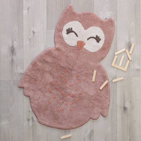 Tapis chambre enfant coton lavable petit hibou little pepa Brun rosé 6 - vertbaudet enfant 