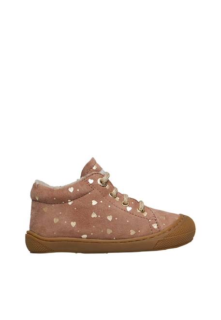 Chaussures en suède cocoon Gris tourterelle-+Rose poudré- 6 - vertbaudet enfant 