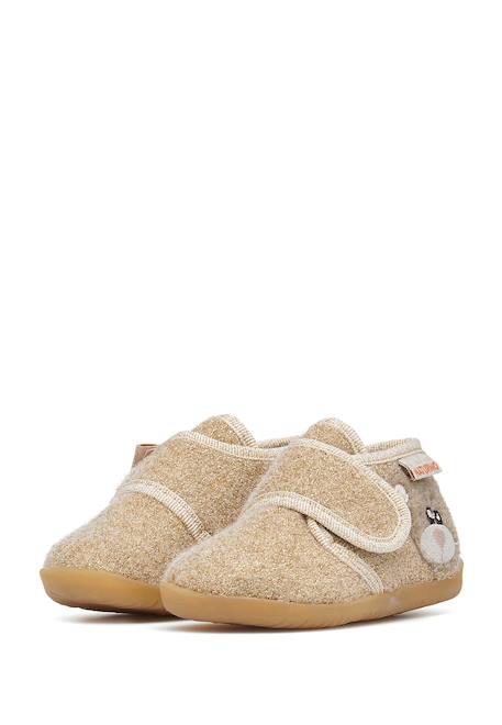Pantoufles en feutre carillon Beige- 5 - vertbaudet enfant 