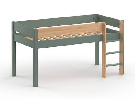 Lit mezzanine landes Blanc & bois massif+Bois massif kaki+Flanelle et bois massif+Kaki et bois massif 7 - vertbaudet enfant 