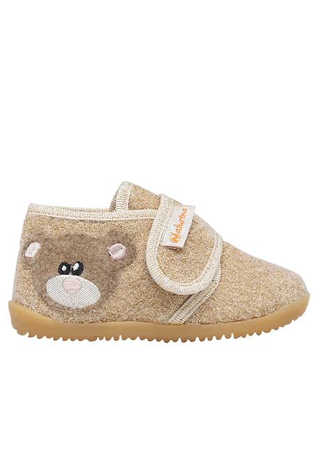 Pantoufles en feutre carillon Beige- 1 - vertbaudet enfant 