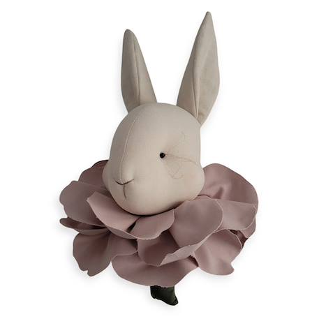 Trophée mural lapin flora en lin – décoration chambre bébé enfant Beige, flora+Beige, marron 4 - vertbaudet enfant 