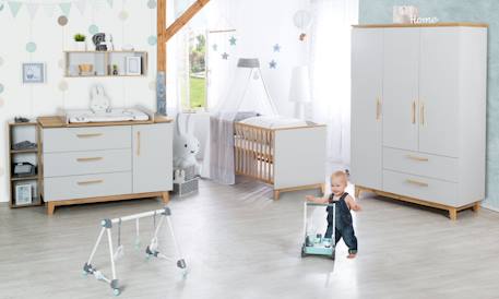 Chambre bébé évolutive complète - style scandinave avec soft-close caro Gris clair / chêne doré 2 - vertbaudet enfant 