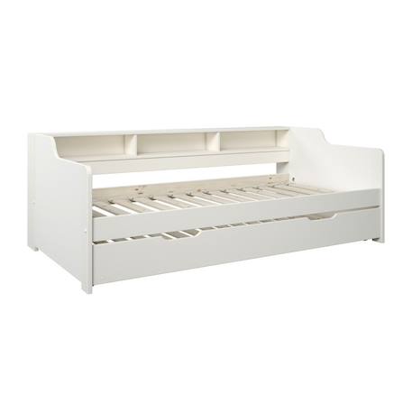 Lit avec lit gigogne pin massif   arthur Blanc 4 - vertbaudet enfant 