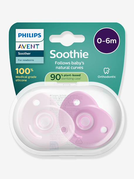 Sucettes Soothies 0-6M x2 PHILIPS AVENT bleu+rose 4 - vertbaudet enfant 