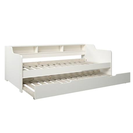 Lit avec lit gigogne pin massif   arthur Blanc 5 - vertbaudet enfant 