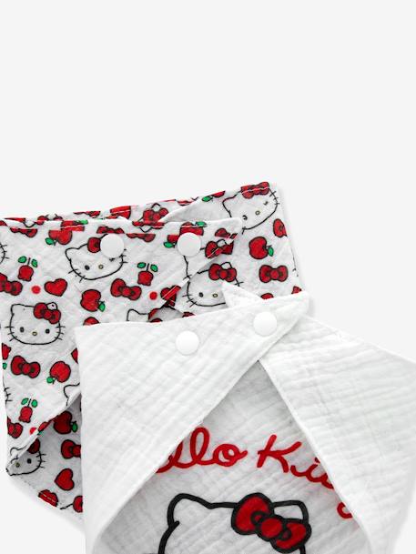 Lot de 2 bavoirs bandana bébé Hello Kitty en gaze de coton blanc 3 - vertbaudet enfant 