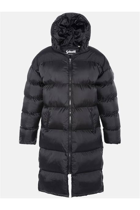 Doudoune à capuche extra longue Noir 1 - vertbaudet enfant 