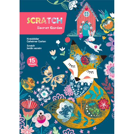 Scratch art book A4 - jardin secret Multicolor 1 - vertbaudet enfant 