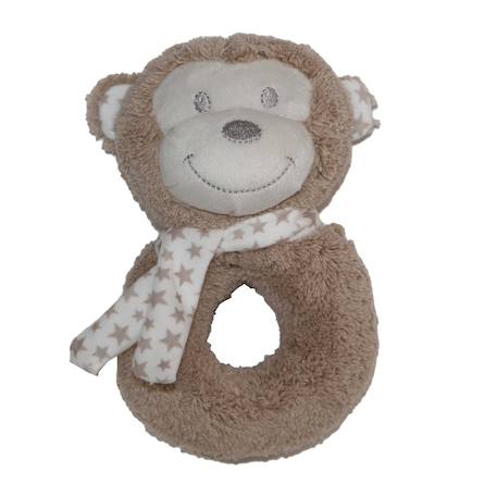 Hochet singe Marron chocolat 1 - vertbaudet enfant 