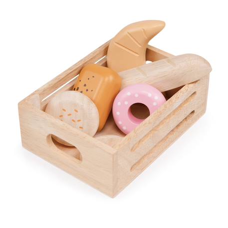 Panier de boulangerie en bois – Jeu de dînette pour enfants Multicolor 1 - vertbaudet enfant 