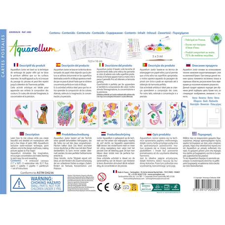 Aquarellum cartes postales animaux Blanc 4 - vertbaudet enfant 