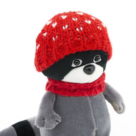 Peluche Raton laveur avec bonnet rouge – Life Collection Grey 4 - vertbaudet enfant 