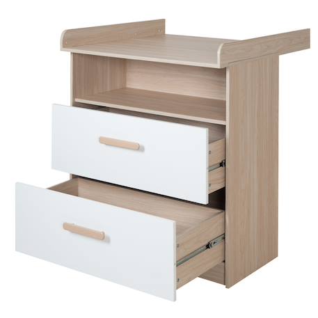 Chambre bébé évolutive 2 pièces avec soft-close cabane Blanc - chêne 5 - vertbaudet enfant 