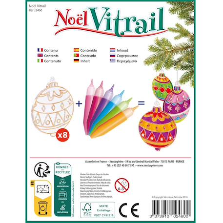 Coffret créatif noël vitrail Vert 4 - vertbaudet enfant 