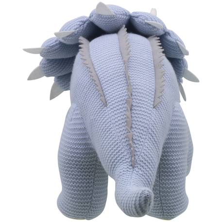 Peluche Triceratops tricoté bleu – Grand modèle Blue 4 - vertbaudet enfant 