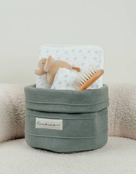 Panier de rangement en tricot bio Beige+Marron+Rose+Vert 16 - vertbaudet enfant 