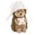 Peluche hérisson avec bonnet de nuit - 20 cm Brown 1 - vertbaudet enfant 