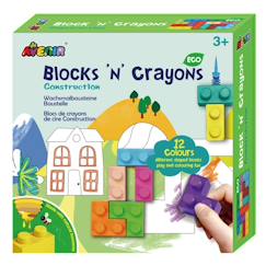 Jouet-Activités artistiques et musicales-Block'n'crayons - coffret coloriage et construction
