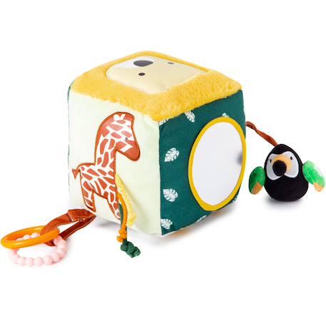 Cube d'activités jungle Jaune, vert, blanc+Multicolore 2 - vertbaudet enfant 