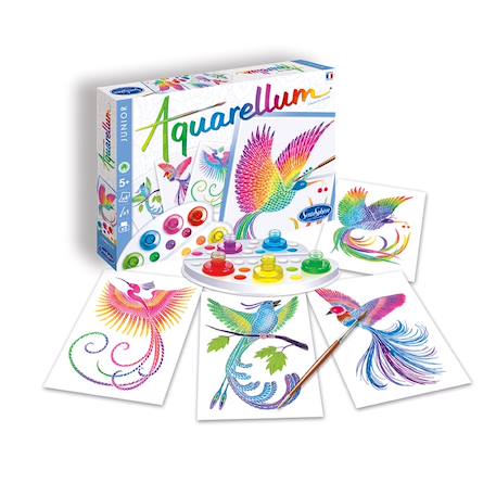 Aquarellum junior oiseaux du paradis Blanc 2 - vertbaudet enfant 