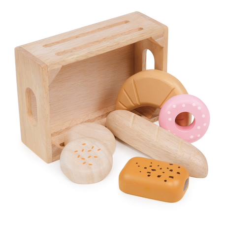 Panier de boulangerie en bois – Jeu de dînette pour enfants Multicolor 2 - vertbaudet enfant 