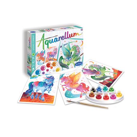 Aquarellum licornes et pégases Blanc 2 - vertbaudet enfant 