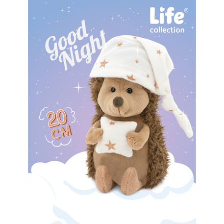 Peluche hérisson avec bonnet de nuit - 20 cm Brown 6 - vertbaudet enfant 