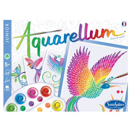 Aquarellum junior oiseaux du paradis Blanc 3 - vertbaudet enfant 