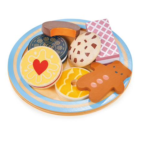 Assiette de biscuits en bois – Jeu de dînette pour enfants Multicolor 1 - vertbaudet enfant 