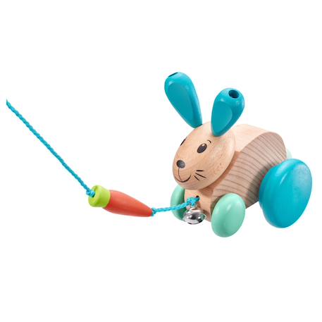 Lapin en bois massif à tirer Bleu+Rose 3 - vertbaudet enfant 