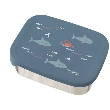 Lunch box en inox Bleu, orange, blanc 1 - vertbaudet enfant 