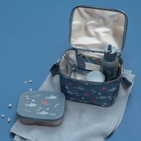 Lunch box en inox Bleu, orange, blanc 3 - vertbaudet enfant 