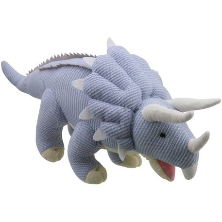 Peluche Triceratops tricoté bleu – Grand modèle Blue 1 - vertbaudet enfant 