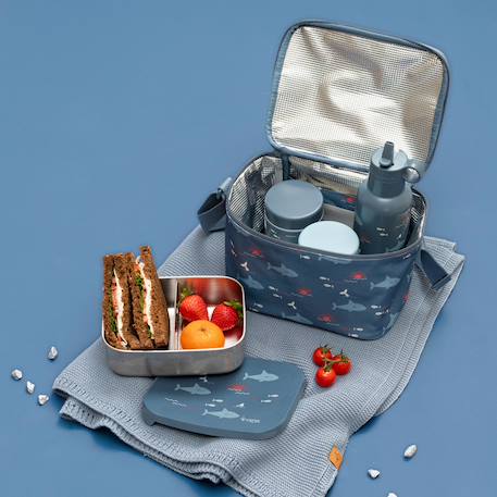 Lunch box en inox Bleu, orange, blanc 4 - vertbaudet enfant 