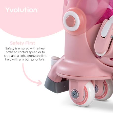 Rollers rose d'apprentissage - twista skates Rose 3 - vertbaudet enfant 