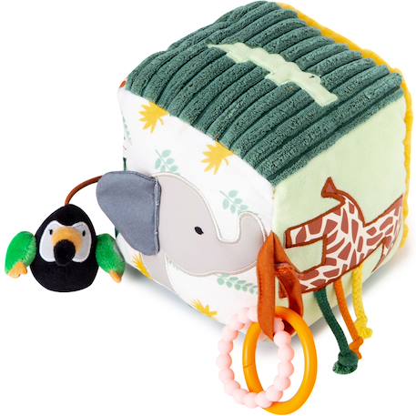 Cube d'activités jungle Jaune, vert, blanc+Multicolore 3 - vertbaudet enfant 