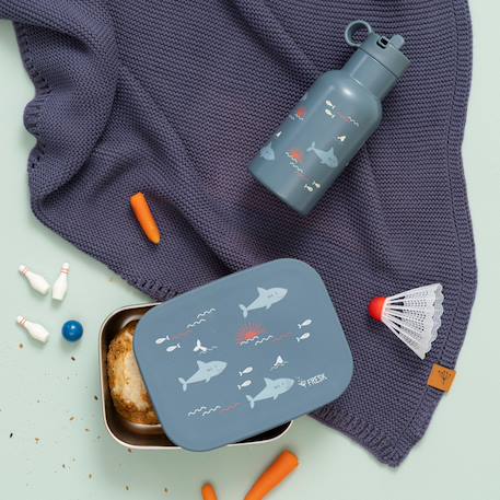 Lunch box en inox Bleu, orange, blanc 5 - vertbaudet enfant 