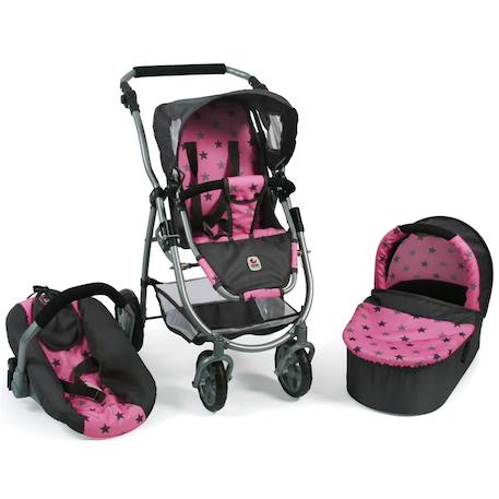 La poussette combinée 3 en 1 emotion 'all in' pour poupons Multicolore+Noir et rose+Rose+Rose et bleu+Rose et gris+Rose fuschia+Violet+Violet étoiles 10 - vertbaudet enfant 