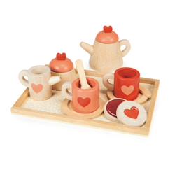 Jouet-Service à thé en bois avec accessoires – Jeu de dînette pour enfants