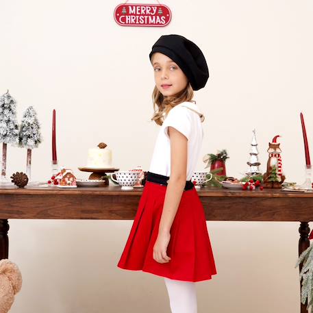 Jupe plissée velours    spéciale noël  london Rouge 6 - vertbaudet enfant 