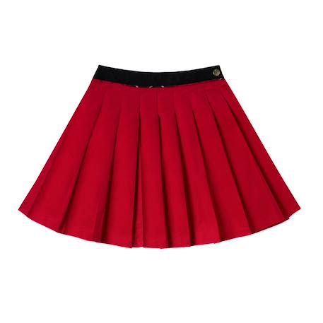 Jupe plissée velours    spéciale noël  london Rouge 3 - vertbaudet enfant 