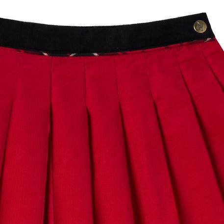 Jupe plissée velours    spéciale noël  london Rouge 4 - vertbaudet enfant 