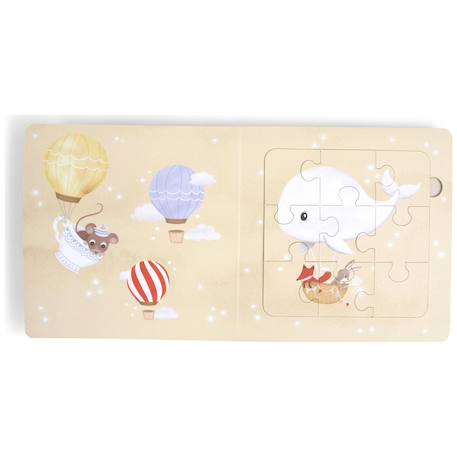 Livre puzzle, 4 puzzles de 9 pièces Bleu, marron, blanc 4 - vertbaudet enfant 