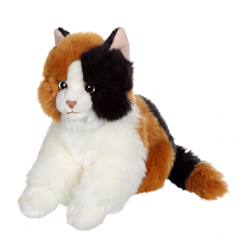 Jouet-Peluche - peluche chat mimiz tricolore - 28 cm