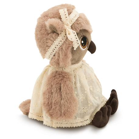 Peluche hibou avec robe et ruban pour cheveux 25 cm Brown 2 - vertbaudet enfant 